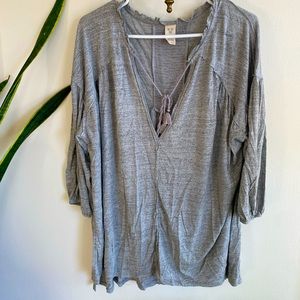 Comfy oversized free people gray tunic top